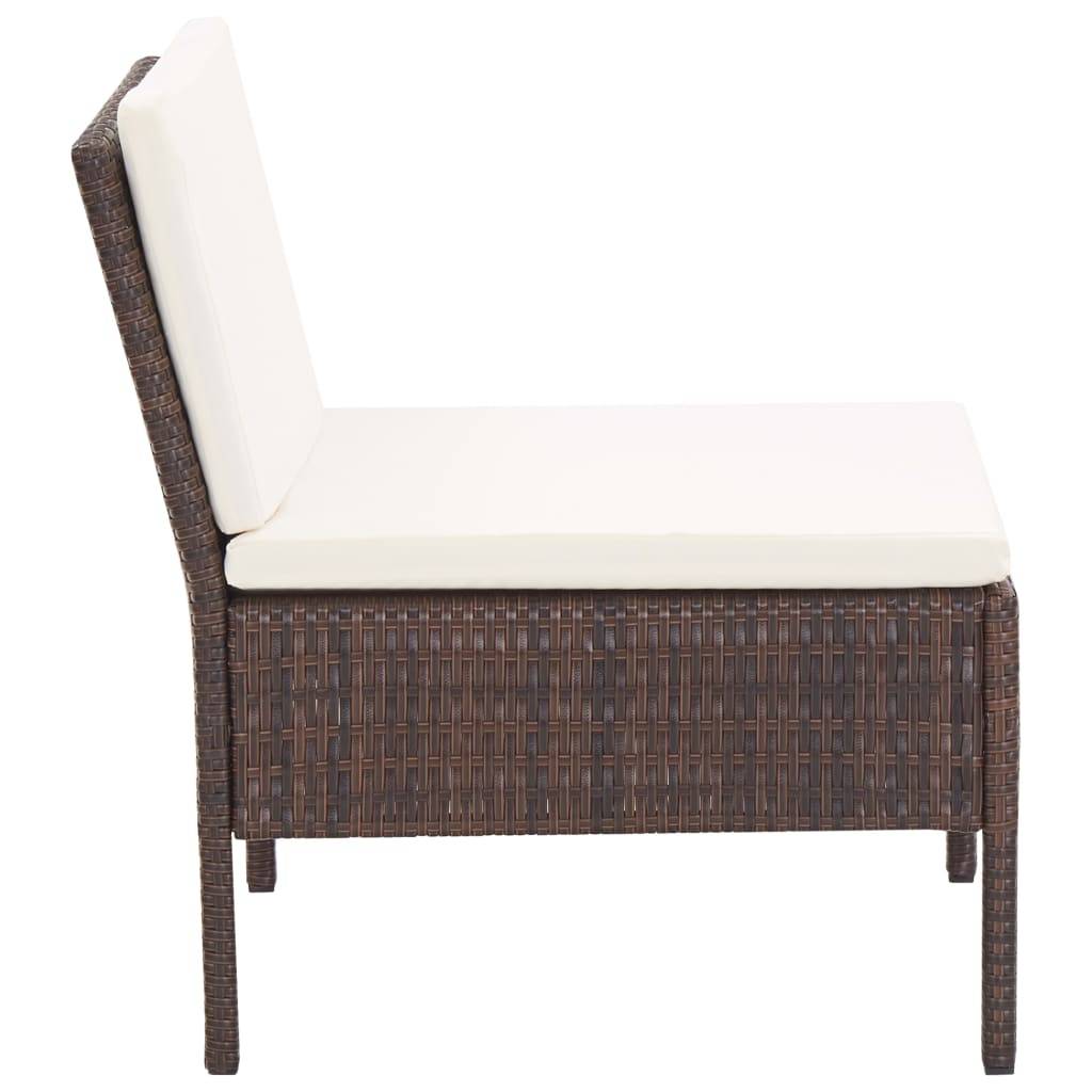Helloshop26 - Salon de jardin meuble d'extérieur ensemble de mobilier 5 pièces avec coussins résine tressée marron - Imagen 5