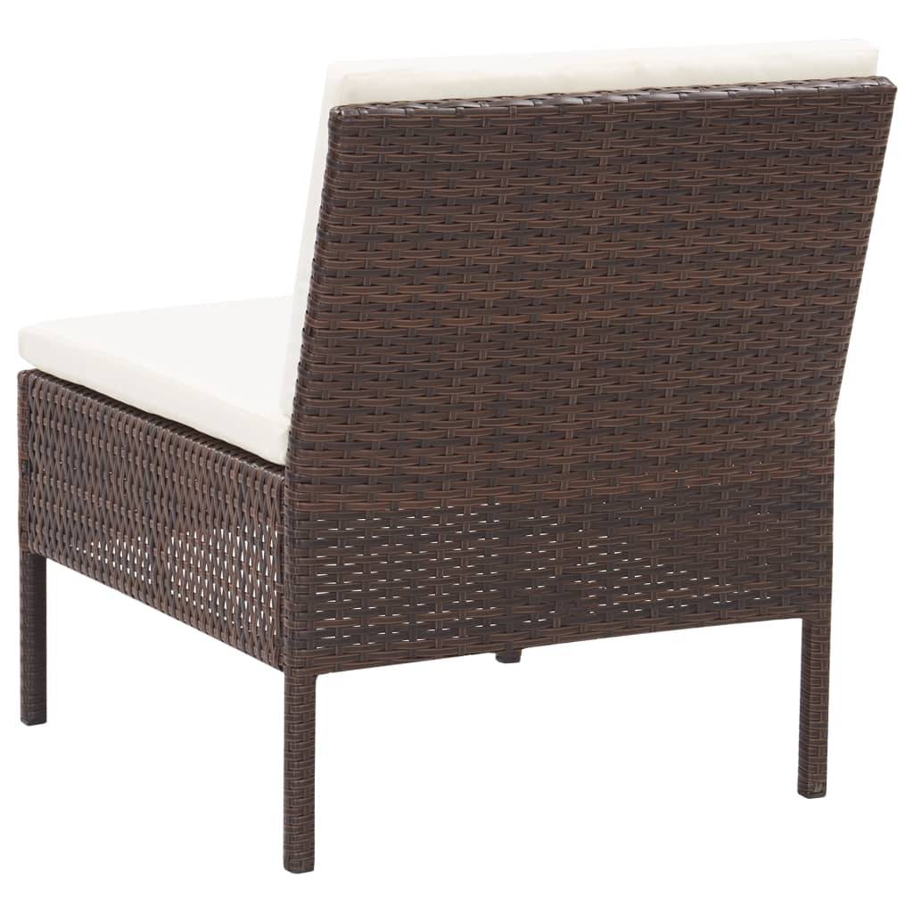 Helloshop26 - Salon de jardin meuble d'extérieur ensemble de mobilier 5 pièces avec coussins résine tressée marron - Imagen 6