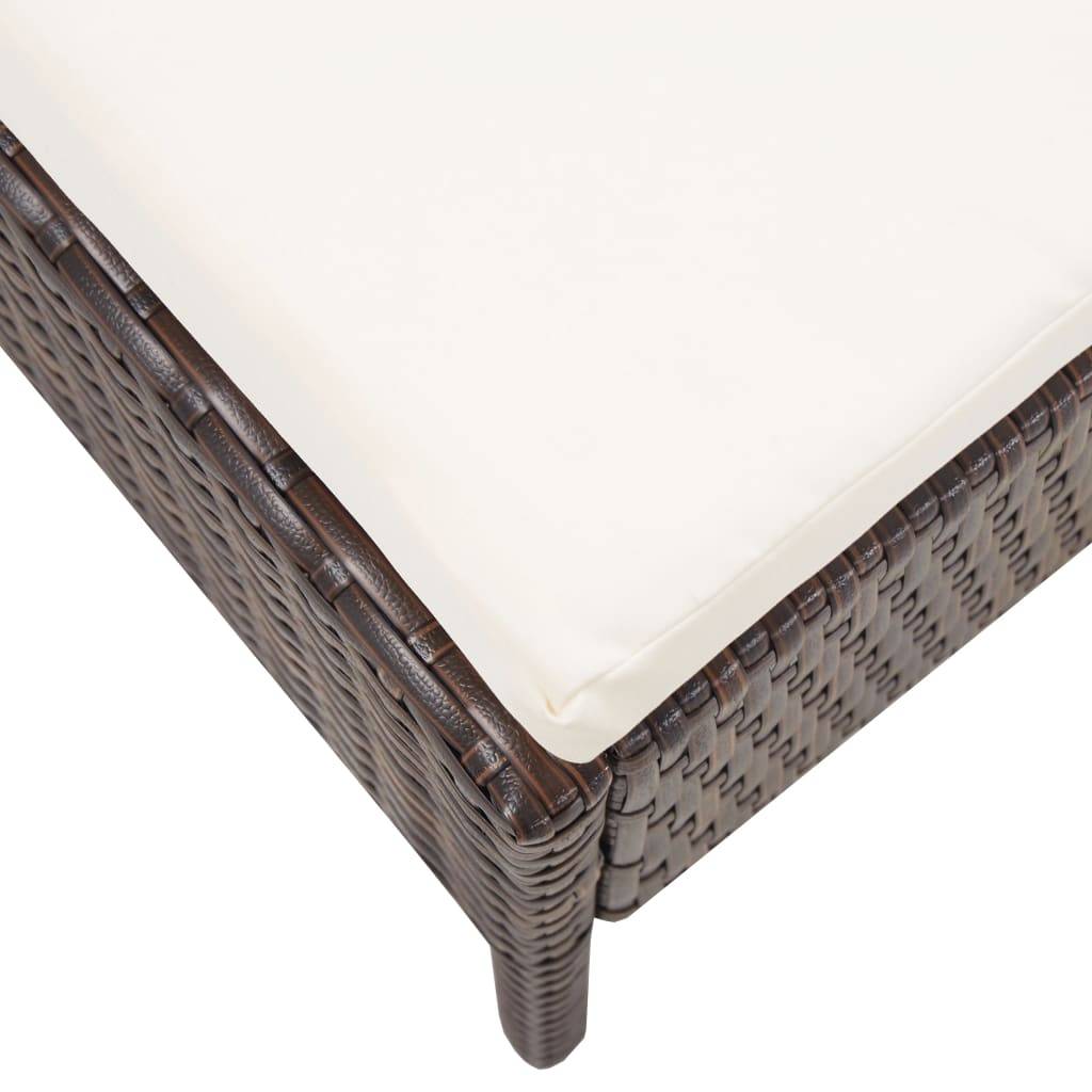 Helloshop26 - Salon de jardin meuble d'extérieur ensemble de mobilier 5 pièces avec coussins résine tressée marron - Imagen 9