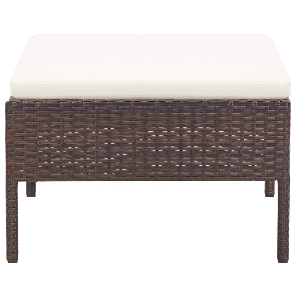 Helloshop26 - Salon de jardin meuble d'extérieur ensemble de mobilier 5 pièces avec coussins résine tressée marron - Imagen 7