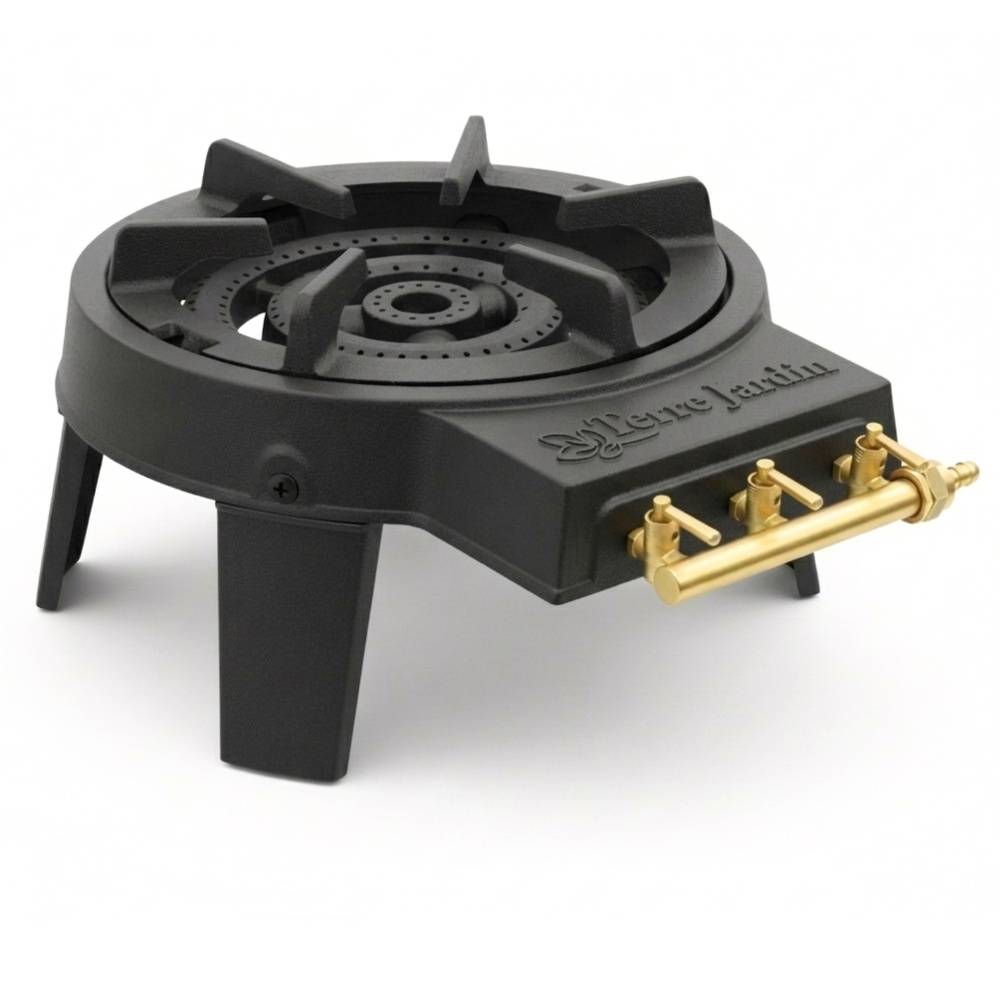 Réchaud à gaz en fonte 3 feux 4 pieds 9,5 kw Gaztival Pro - Image 6