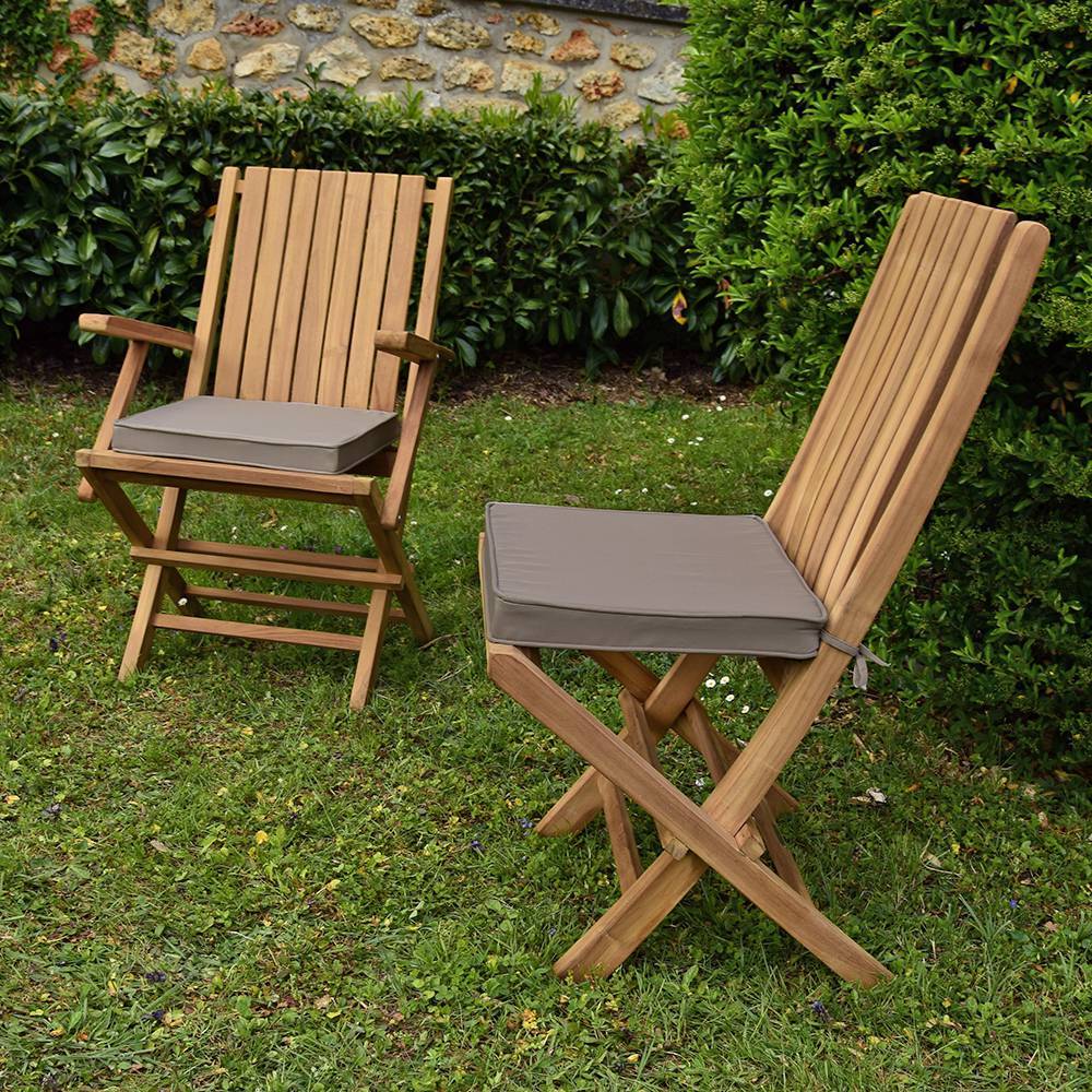 Teck'Attitude - Coussin taupe pour chaises et fauteuils pliants - TECK'Attitude - Imagen 2