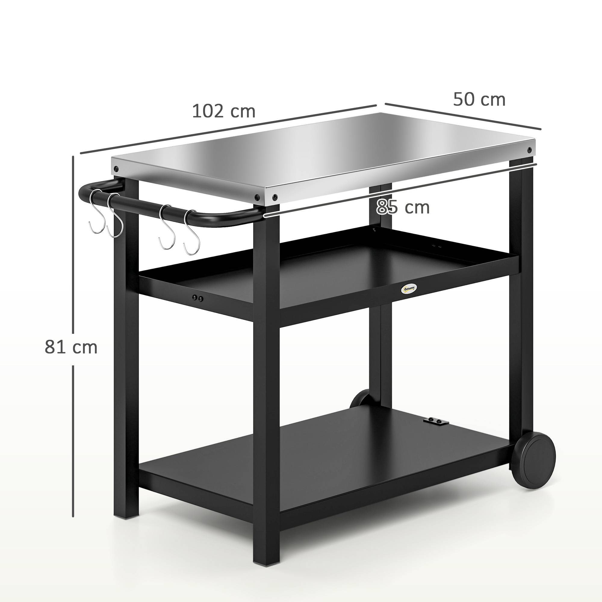 ComfortXL - Desserte barbecue métal inox grise 102 x 50 x 81 cm pour jardin et terrasse - ComfortXL Outdoor Living - Image 5