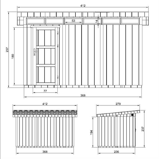 Timbela - Abri de Jardin Qualité Premium 9m² / L412xL279cm - Kit tout compris avec sol, tuiles bitumineuses, set de peinture - Timbela M904-HARVEST HONEY - Image 6