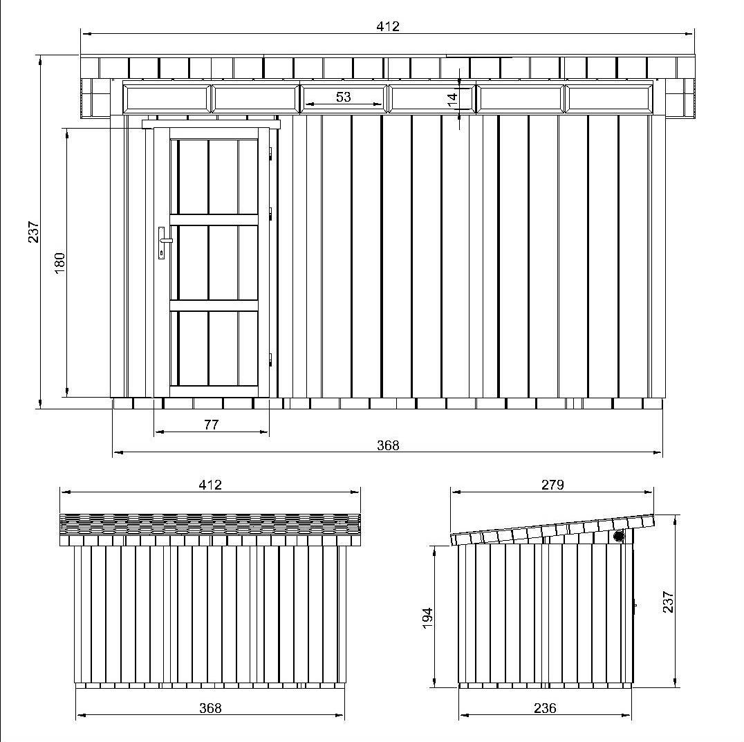 Timbela - Abri de Jardin Qualité Premium 9m² / L412xL279cm - Kit tout compris avec sol, tuiles bitumineuses, set de peinture - Timbela M904-HARVEST HONEY - Image 6