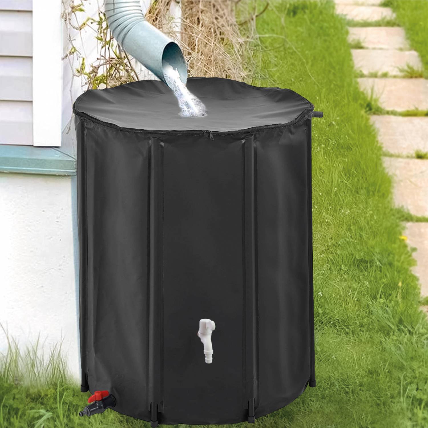 Linxor - Réservoir souple, récupérateur d'eau de pluie pliable - 750 L - Noir - Linxor - Imagen 4