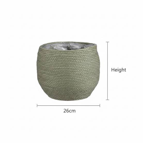 Cache-pot panier vert - D.26cm - Image 3