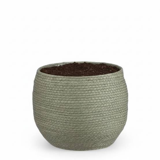Cache-pot panier vert - D.26cm - Image 1