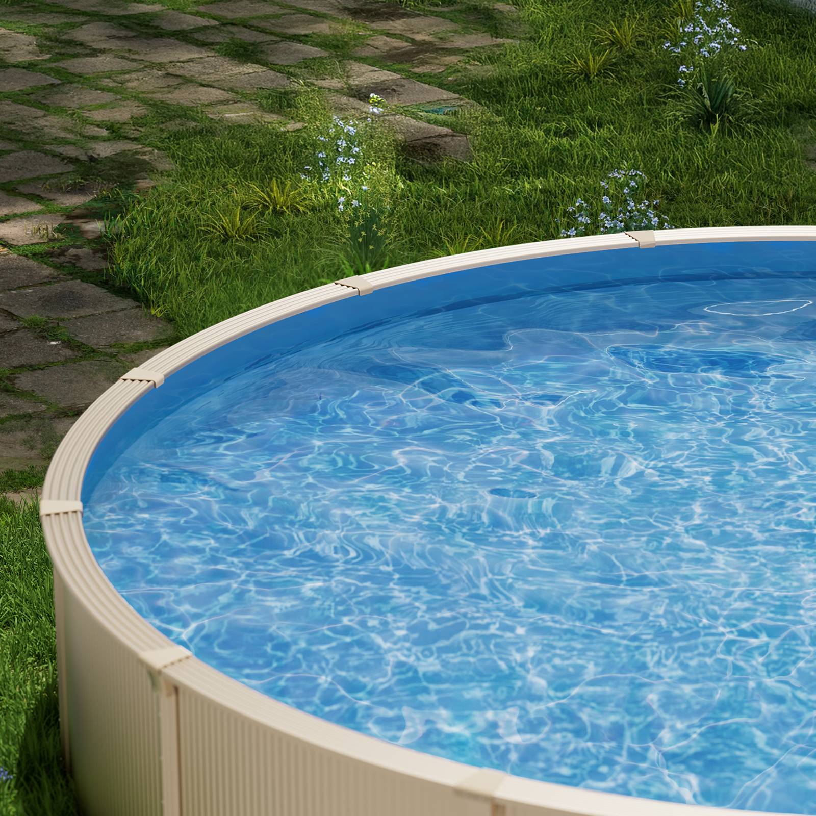 VEVOR Revêtement piscine ronde 350x120cm vinyle Unibead, résistant à l'usure, pour piscines hors sol 120cm. - Image 8