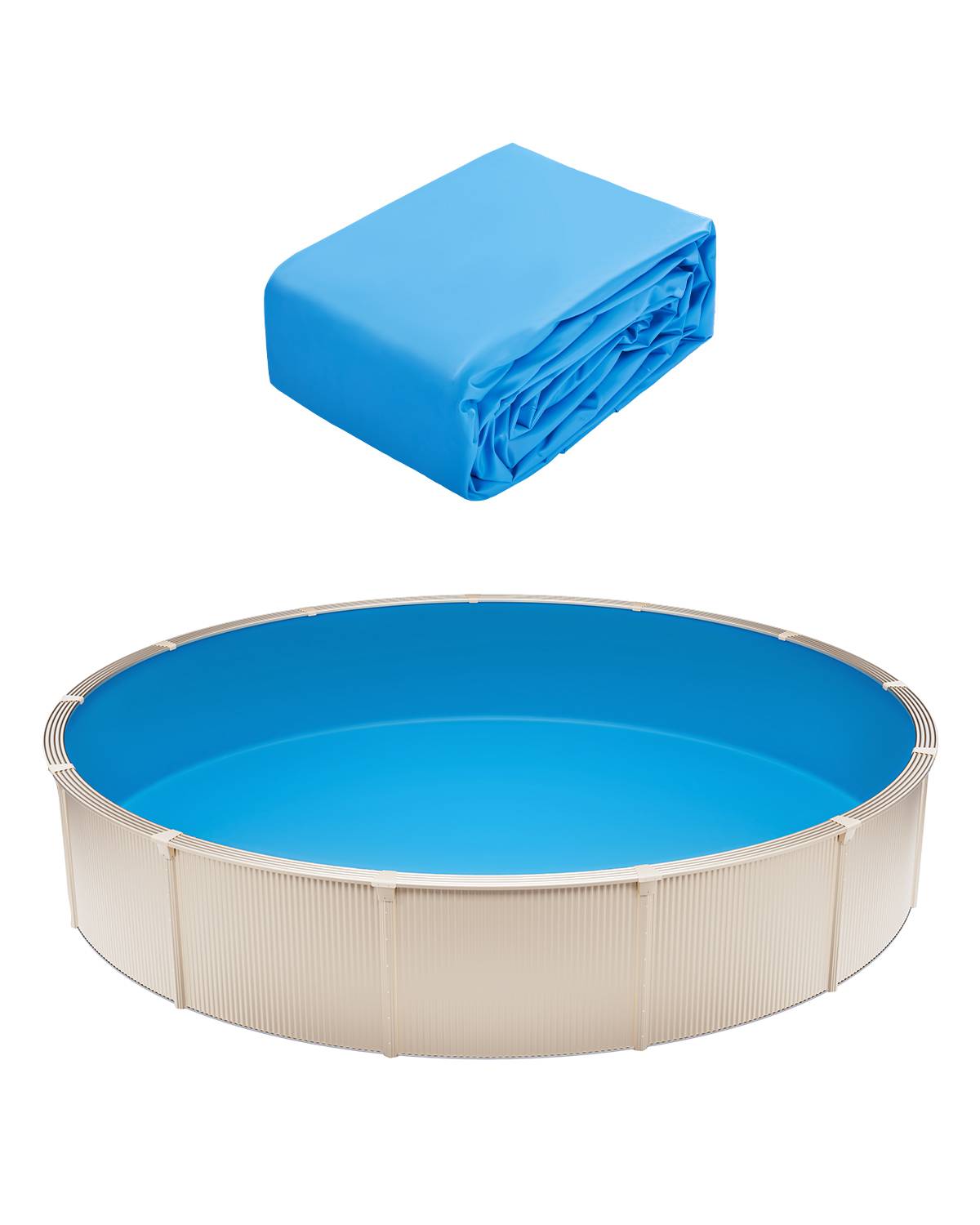 VEVOR Revêtement piscine ronde 350x120cm vinyle Unibead, résistant à l'usure, pour piscines hors sol 120cm. - Image 1