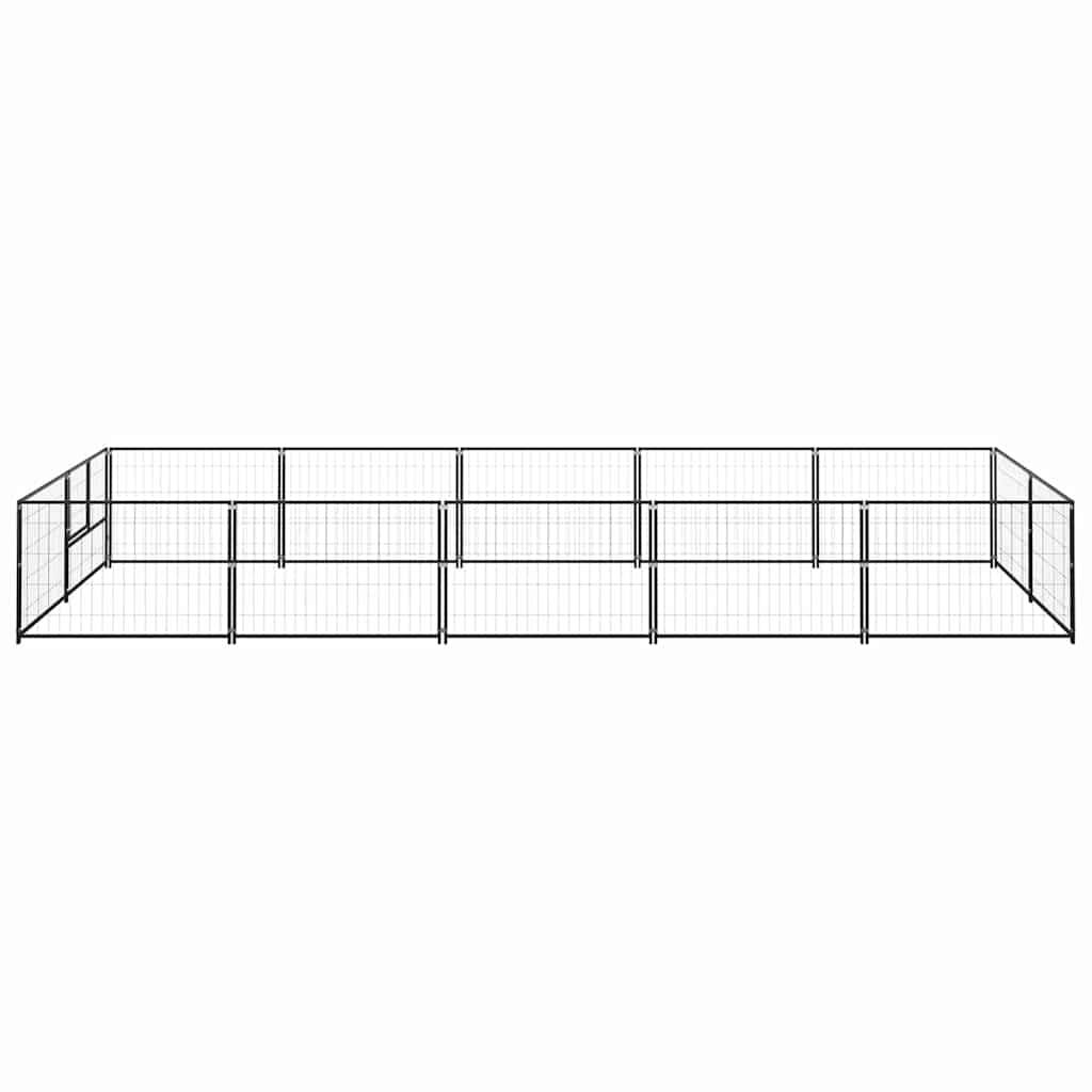 Vidaxl - Chenil Noir 10 m² Acier vidaXL 3082112 - Imagen 5