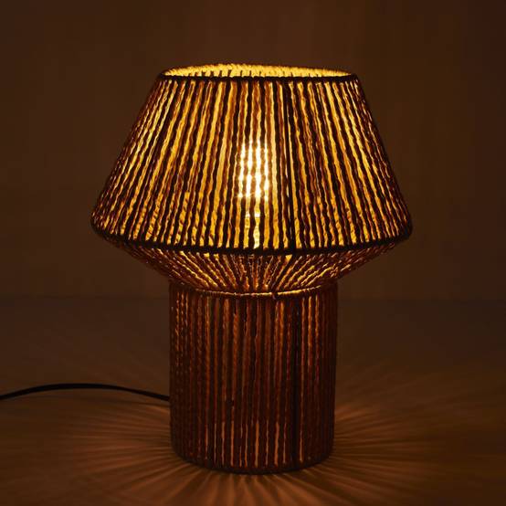 The Home Deco Factory - Lampe à Poser "Corde Tressée" 33cm Naturel - Image 3