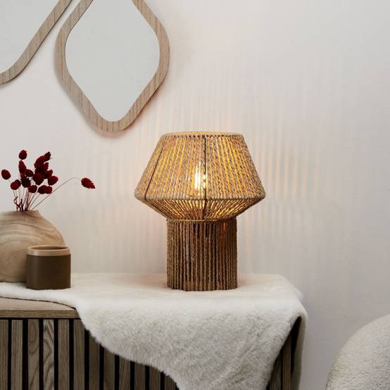The Home Deco Factory - Lampe à Poser "Corde Tressée" 33cm Naturel - Image 5