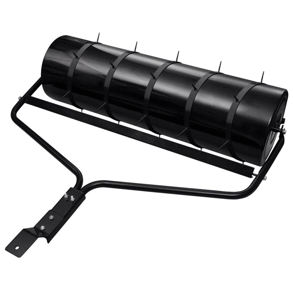 Vidaxl - Rouleau de jardin et de pelouse à tirer avec pinces aérateur noir 63 L en fer vidaXL 3308005 - Image 1