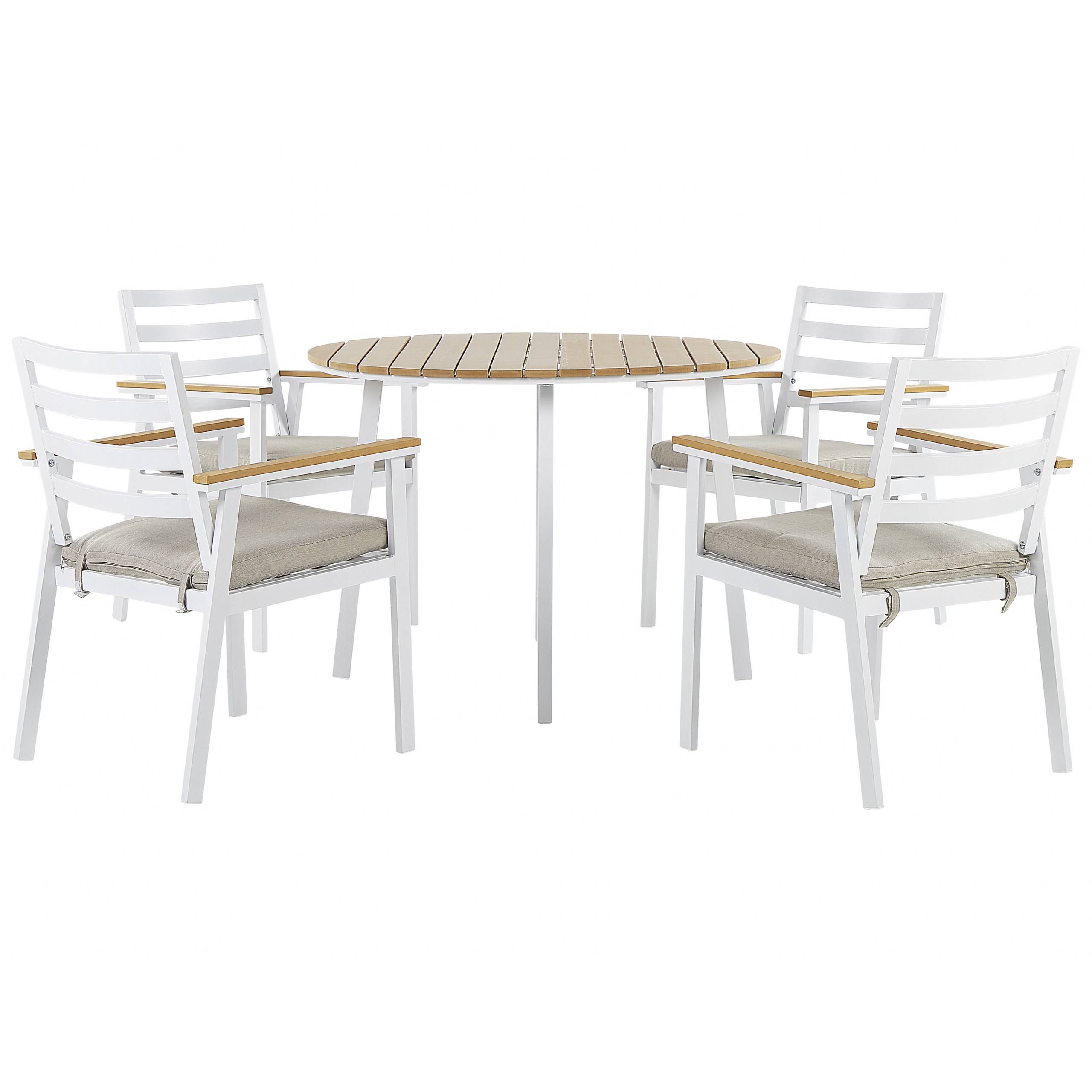 Beliani - Set de salle à manger, 4 Personnes Aluminium Beige CAVOLI - Beliani - Imagen 2