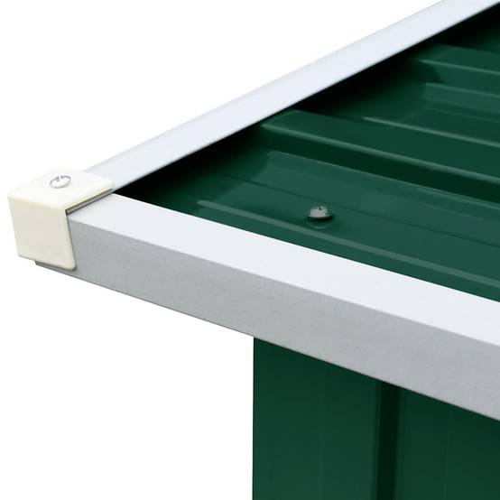 Abri de Stockage Bois XXL Acier Galvanisé pour Jardin 330x92x153 cm Vert - ComfortXL Outdoor Living - Image 5