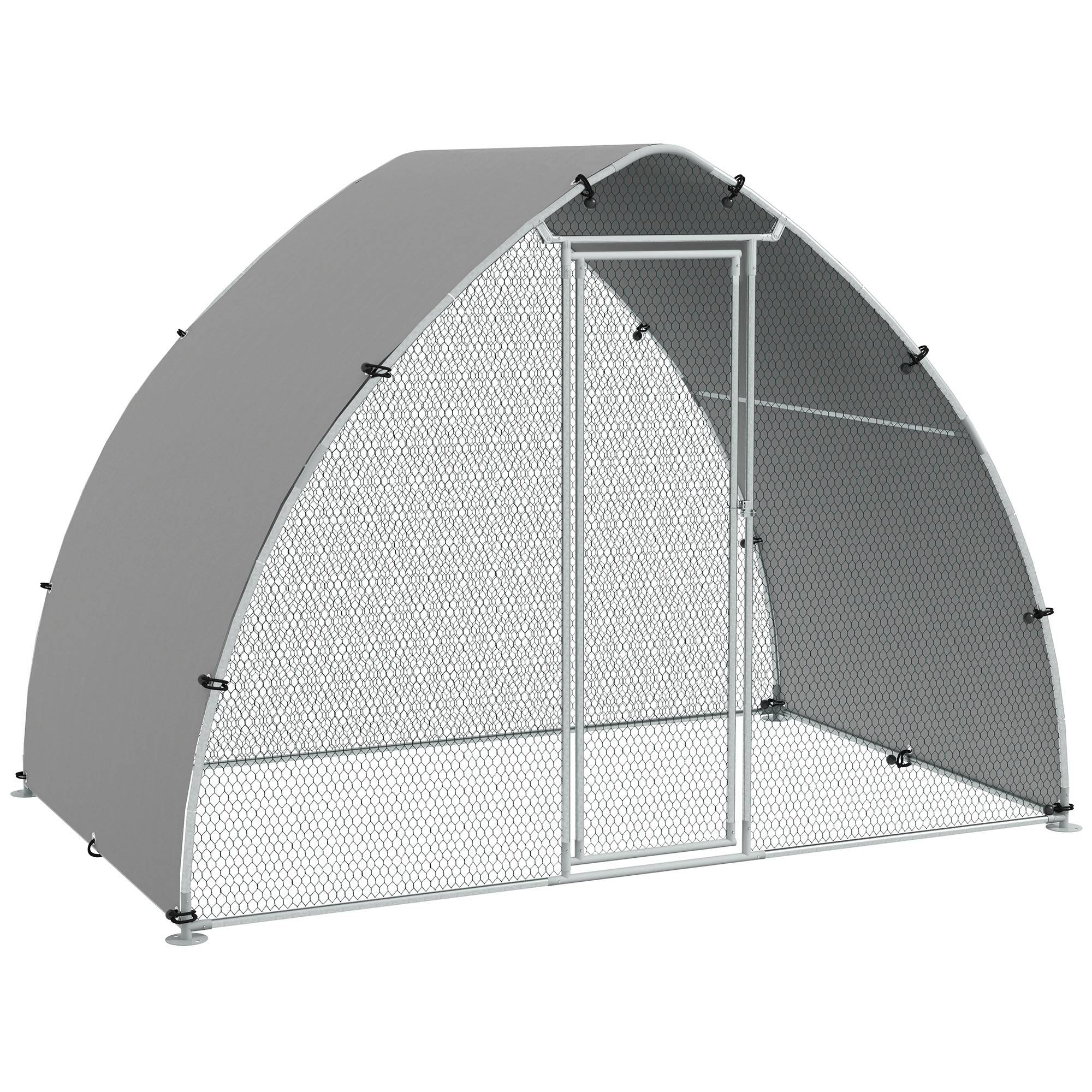 Enclos pour volailles acier galvanisé gris 304 x 190 x 220 cm - PANGIVO - Image 1