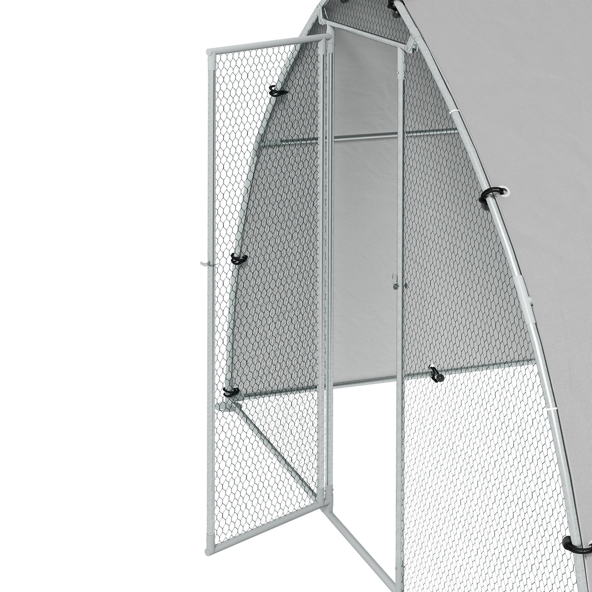 Enclos pour volailles acier galvanisé gris 304 x 190 x 220 cm - PANGIVO - Image 10