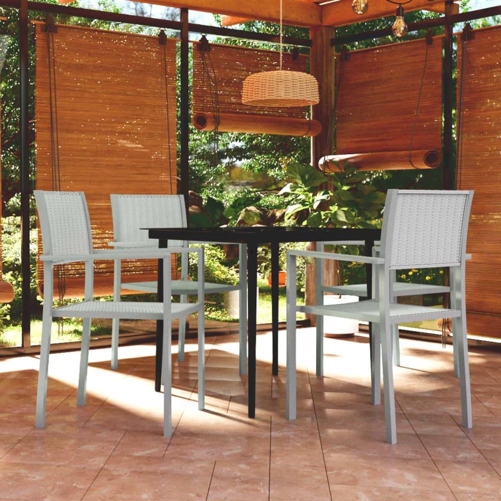 ComfortXL - Salon de Jardin 4P Plastique Aspect Rotin et Acier Blanc – ComfortXL Outdoor Living - Image 1