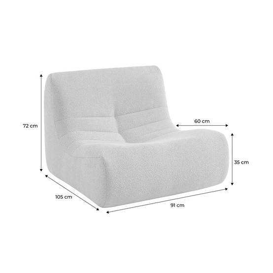 Fauteuil chauffeuse en bouclette texturée kaki foncé style contemporain 1 place | sweeek - Image 6