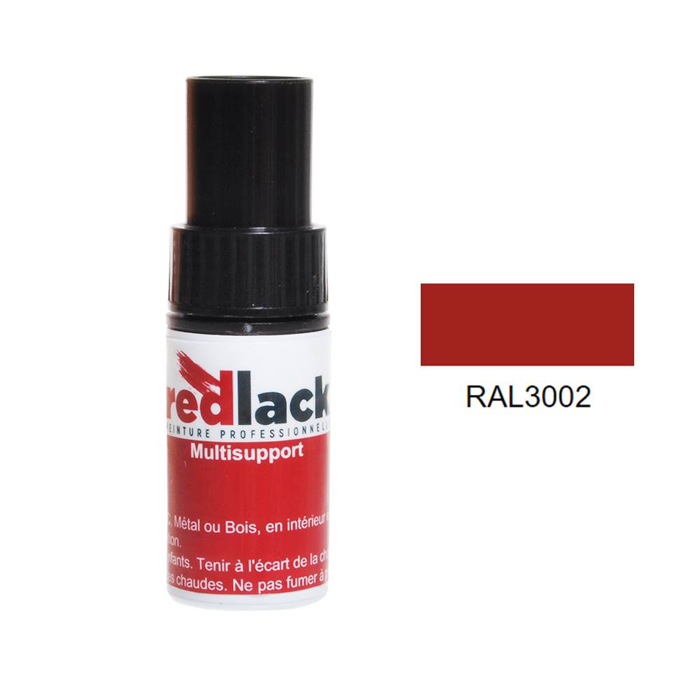 Peinture flacon retouche Rouge carmin RAL 3002 Brillant multisupport Redlack - Imagen 1