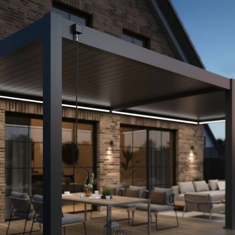 Ombrea - Kit LED Pergola Bioclimatique adossée 4x8M - Image 5