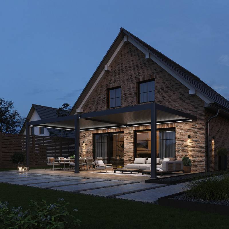 Ombrea - Kit LED Pergola Bioclimatique adossée 4x8M - Image 2