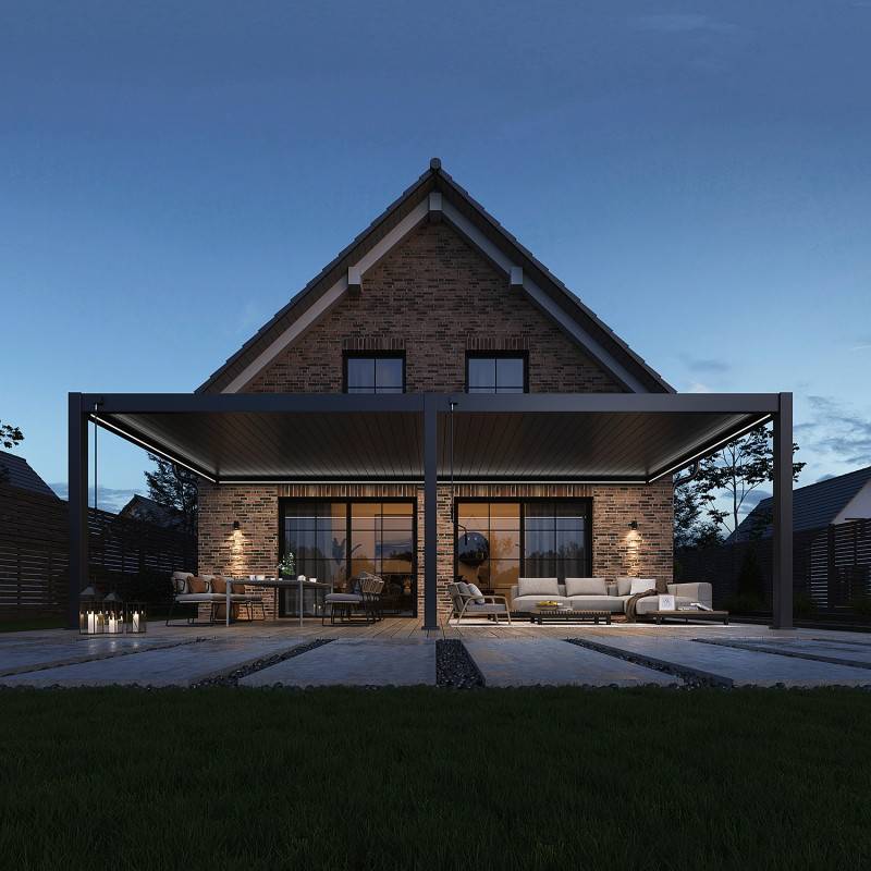 Ombrea - Kit LED Pergola Bioclimatique adossée 4x8M - Image 3