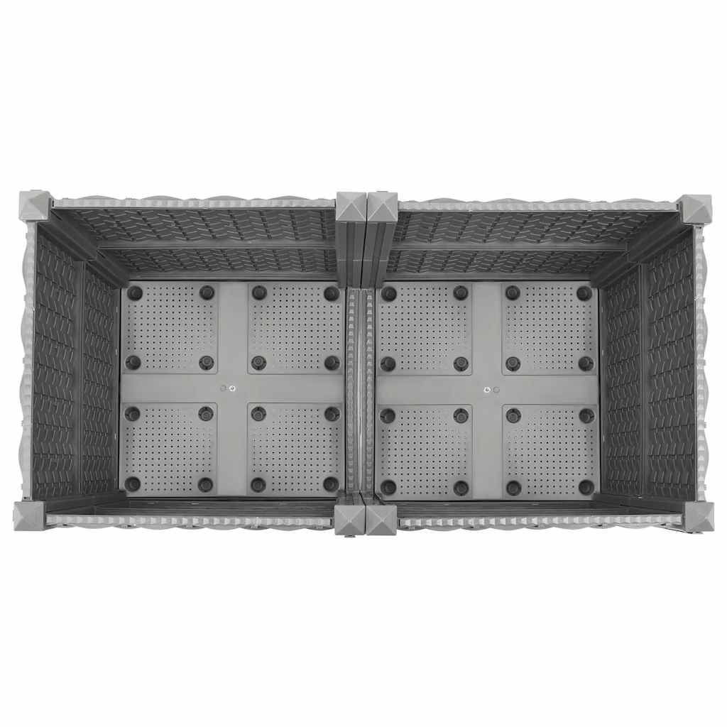 Relaxdays Jardinière Aspect Rotin Grise 38x80x40cm - Bac Rectangulaire Avec Réserve D'Eau