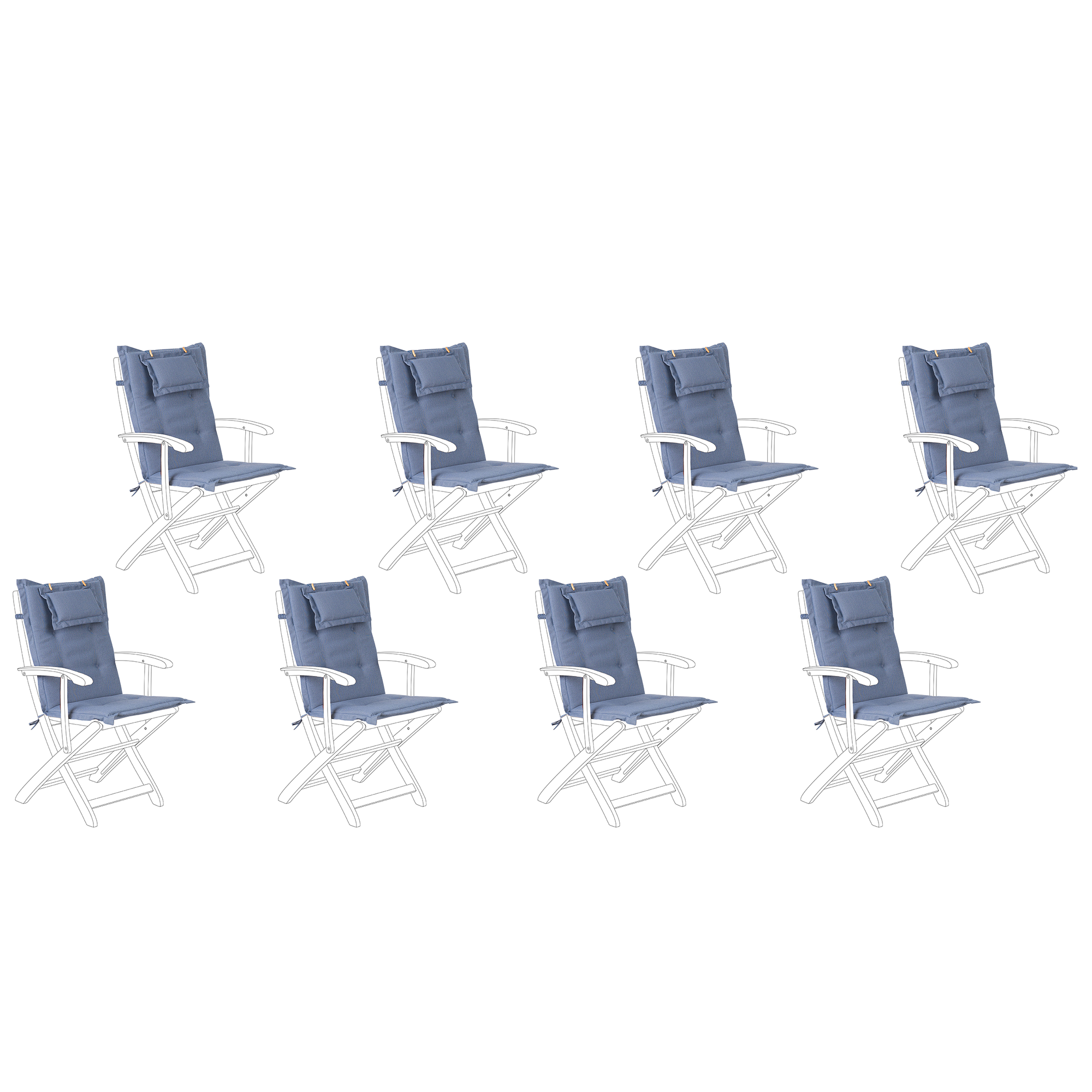 Beliani - Coussin d'assise d'extérieur Polyester Bleu MAUI - Beliani - Imagen 2