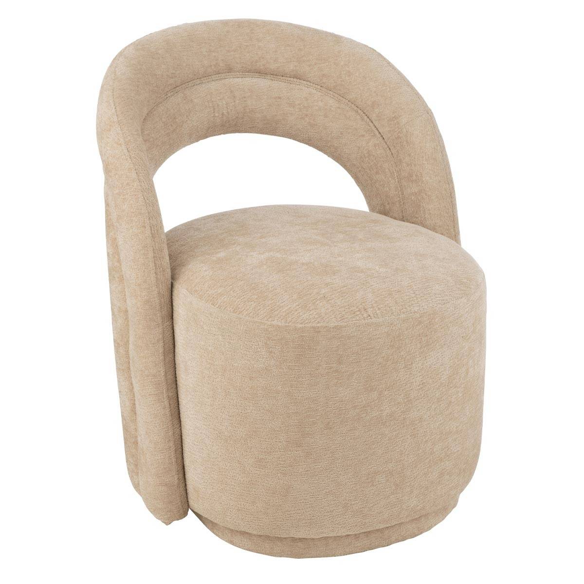 J-Line - Fauteuil Design Arrondi "Anise" 80cm Beige - Image 1