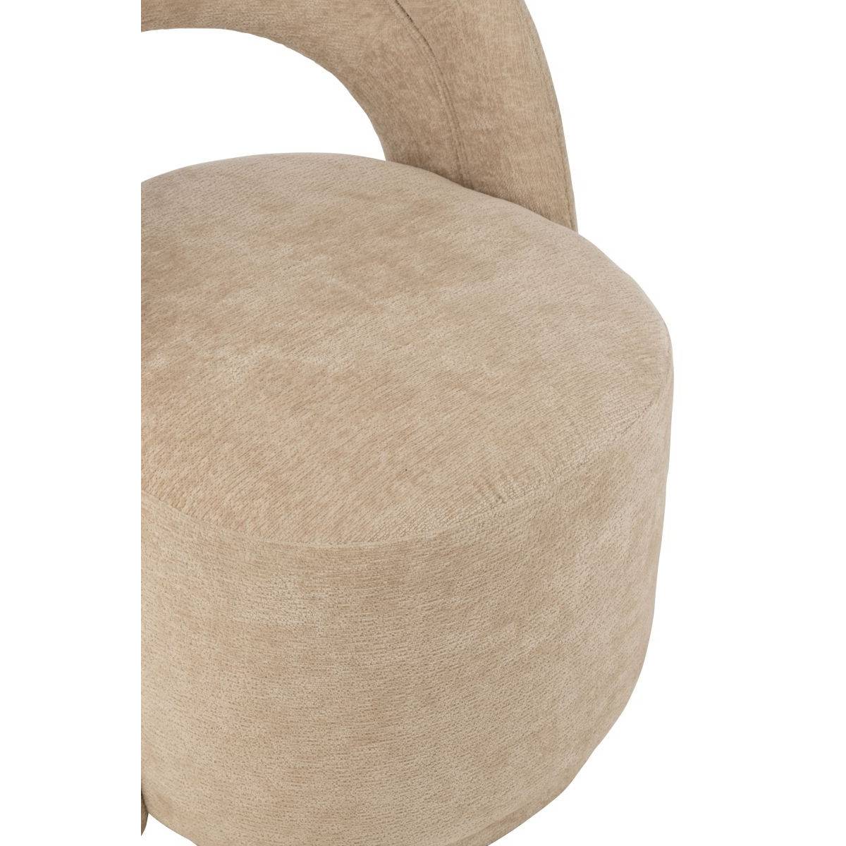 J-Line - Fauteuil Design Arrondi "Anise" 80cm Beige - Image 6