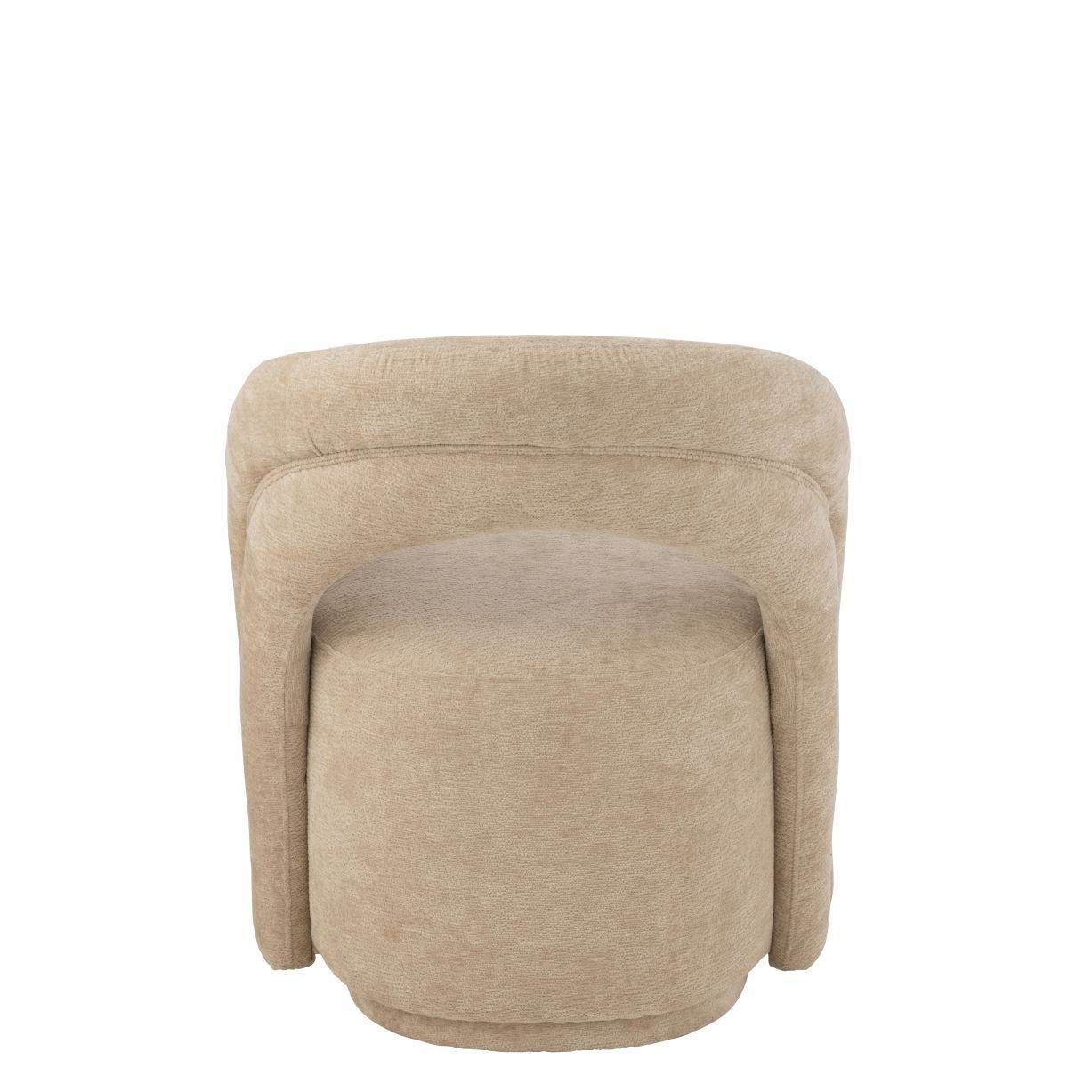 J-Line - Fauteuil Design Arrondi "Anise" 80cm Beige - Image 4