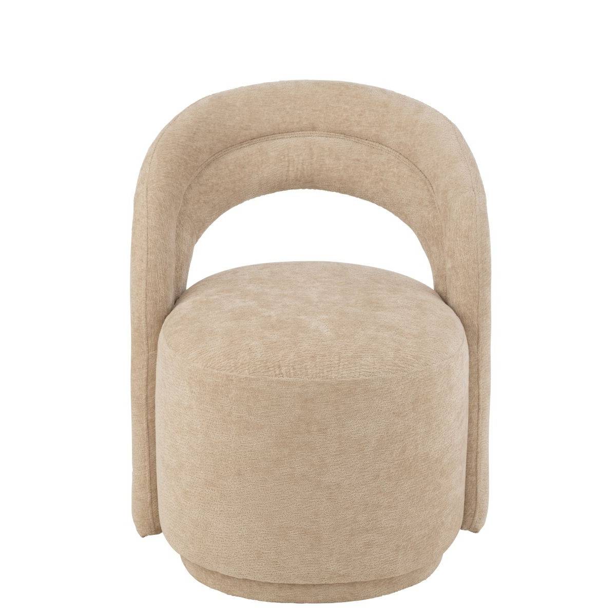 J-Line - Fauteuil Design Arrondi "Anise" 80cm Beige - Image 2