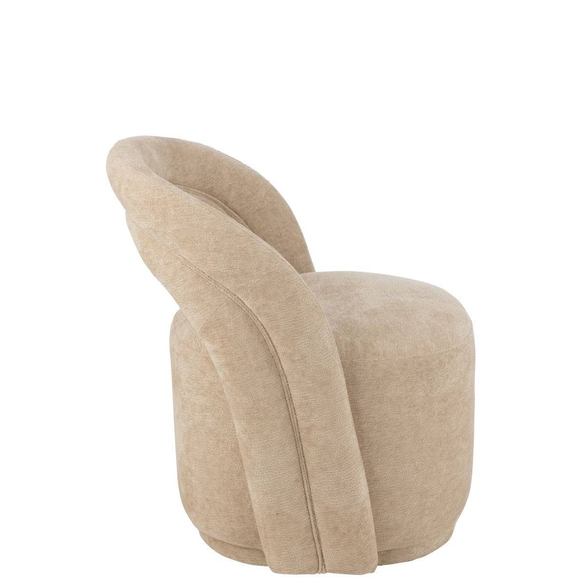 J-Line - Fauteuil Design Arrondi "Anise" 80cm Beige - Image 3