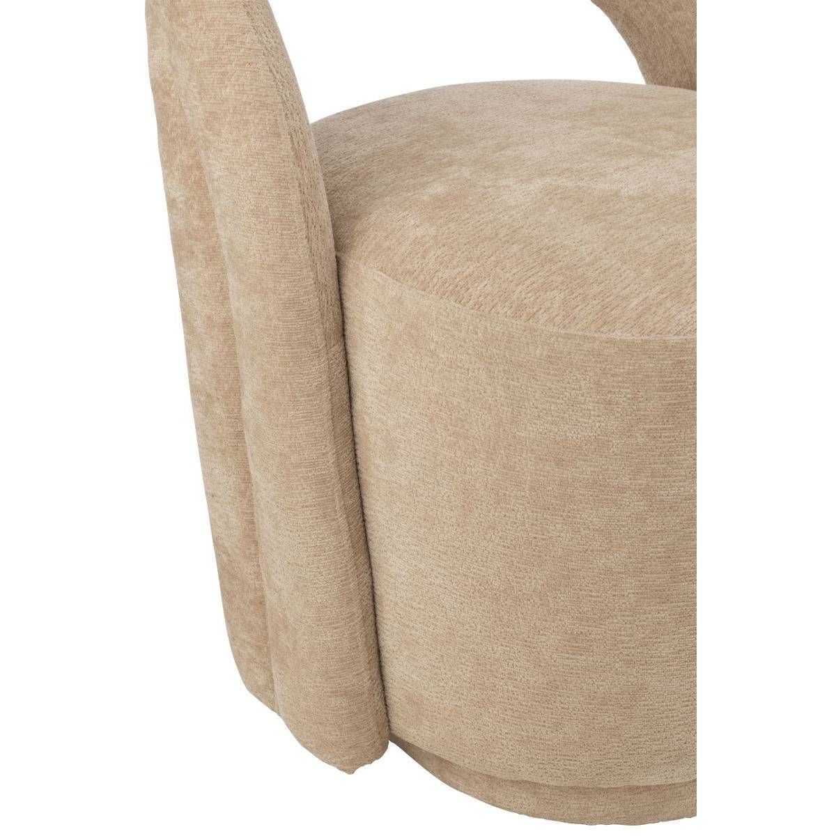 J-Line - Fauteuil Design Arrondi "Anise" 80cm Beige - Image 7