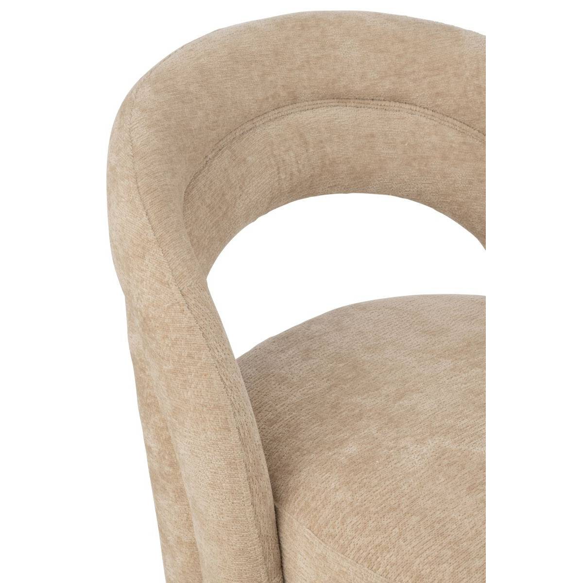 J-Line - Fauteuil Design Arrondi "Anise" 80cm Beige - Image 5