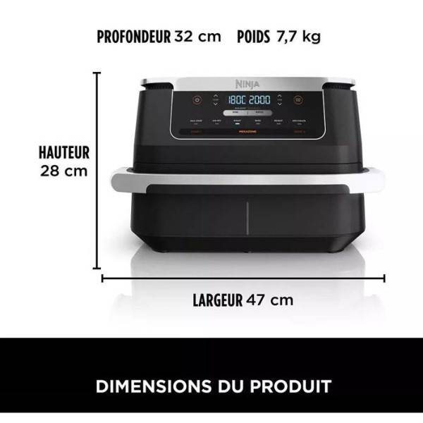 Friteuse Electrique sans huile NINJA - Foodi Max Dual Zone AF550EU - Capacité 6,6L - 2470W - Noir - Image 5