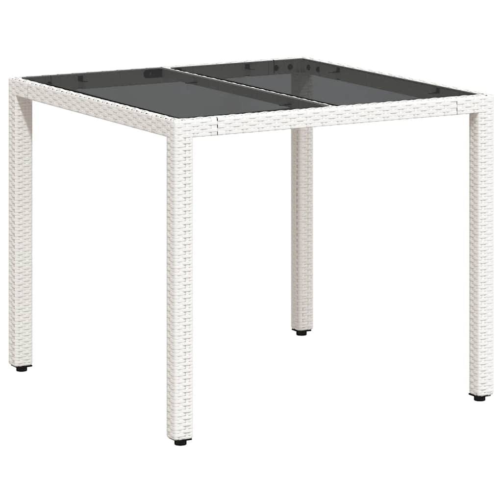 PANGIVO - Table de jardin résine tressée verre blanc 90 x 90 x 75 cm - PANGIVO - Image 7