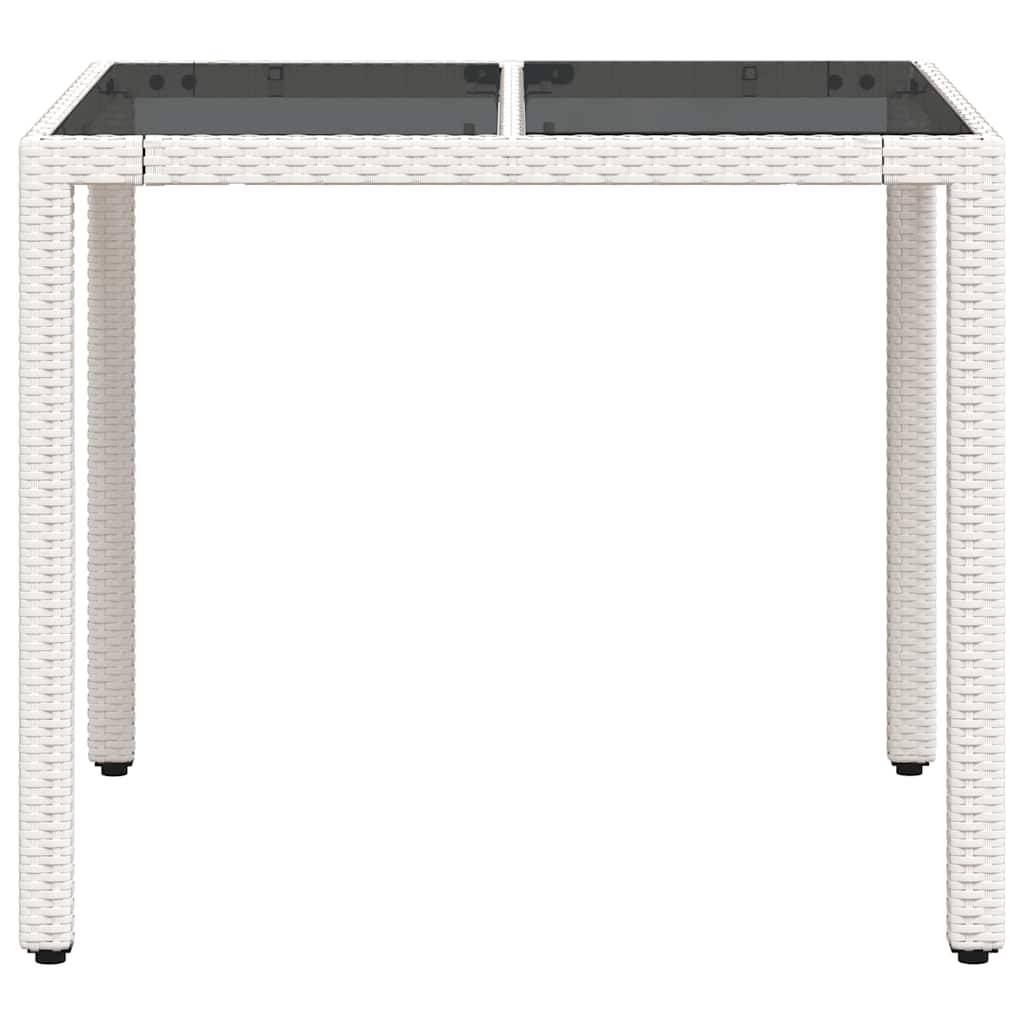 PANGIVO - Table de jardin résine tressée verre blanc 90 x 90 x 75 cm - PANGIVO - Image 5