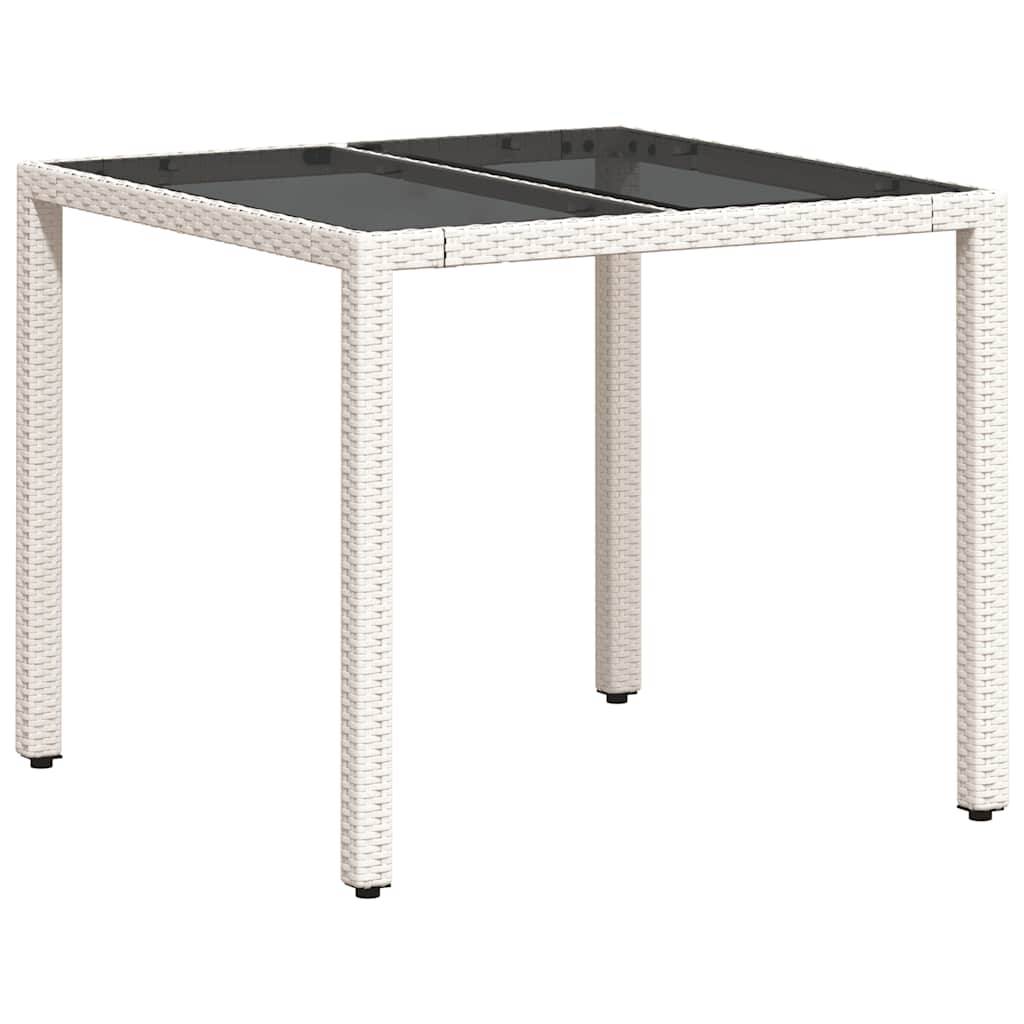 PANGIVO - Table de jardin résine tressée verre blanc 90 x 90 x 75 cm - PANGIVO - Image 2