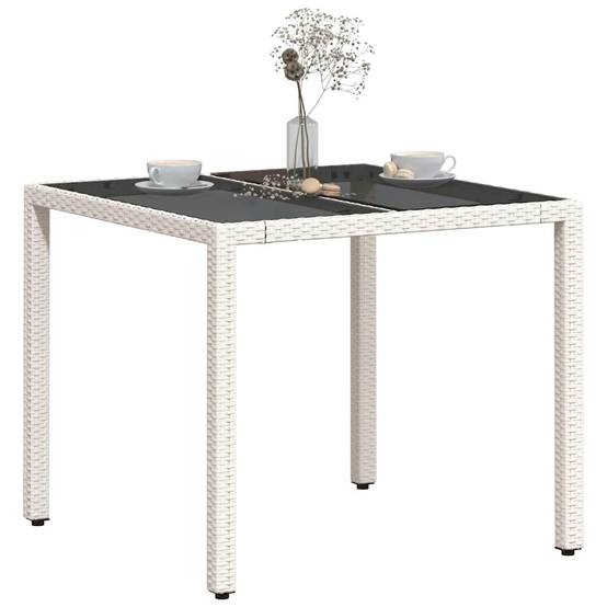 PANGIVO - Table de jardin résine tressée verre blanc 90 x 90 x 75 cm - PANGIVO - Image 4
