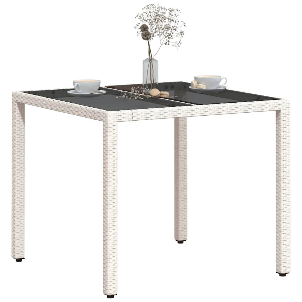 PANGIVO - Table de jardin résine tressée verre blanc 90 x 90 x 75 cm - PANGIVO - Image 4