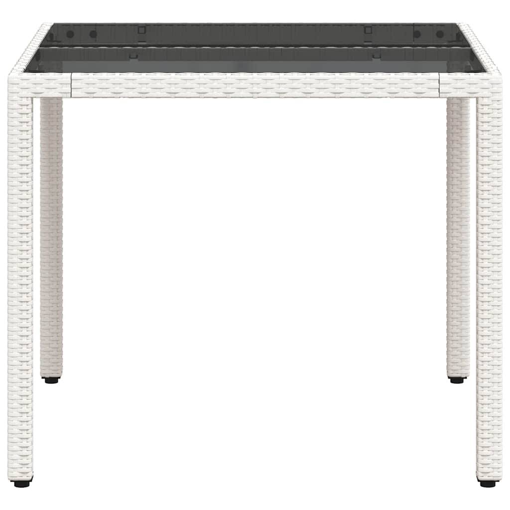 PANGIVO - Table de jardin résine tressée verre blanc 90 x 90 x 75 cm - PANGIVO - Image 6