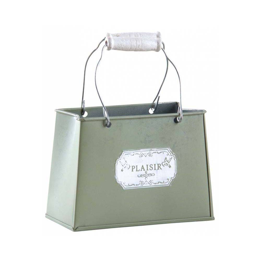Aubry Gaspard - Panier métal laqué olive avec anses mobiles Plaisir (Lot de 3) - Imagen 2