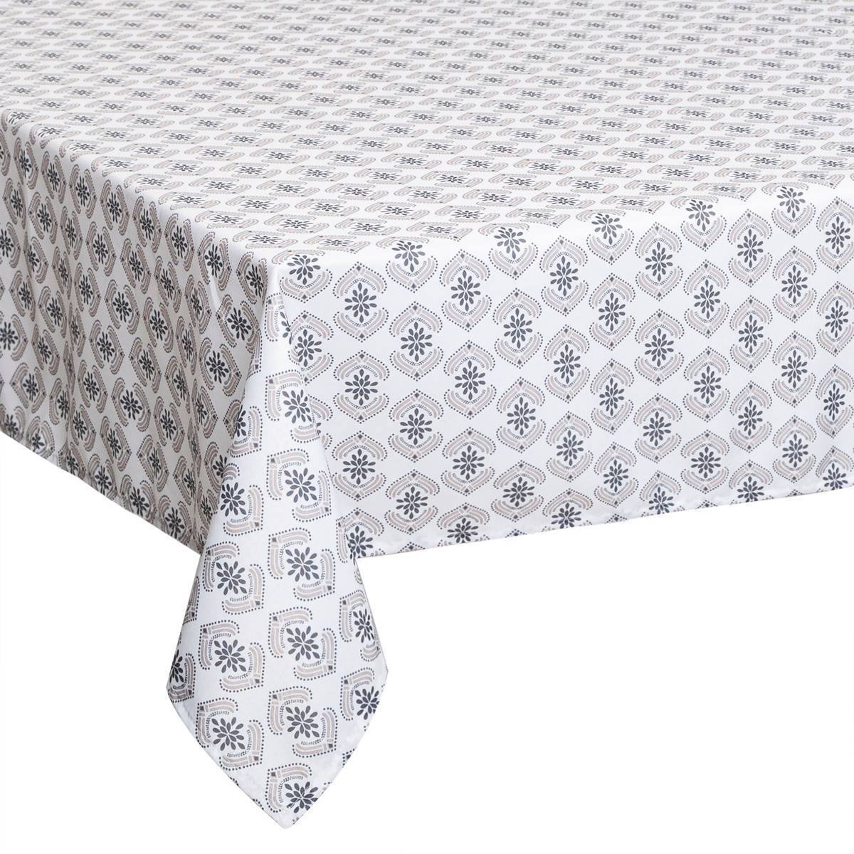 Atmosphera - Nappe anti-tache "Hindi" gris 140x240cm - Atmosphera Créateur d'intérieur - Image 1