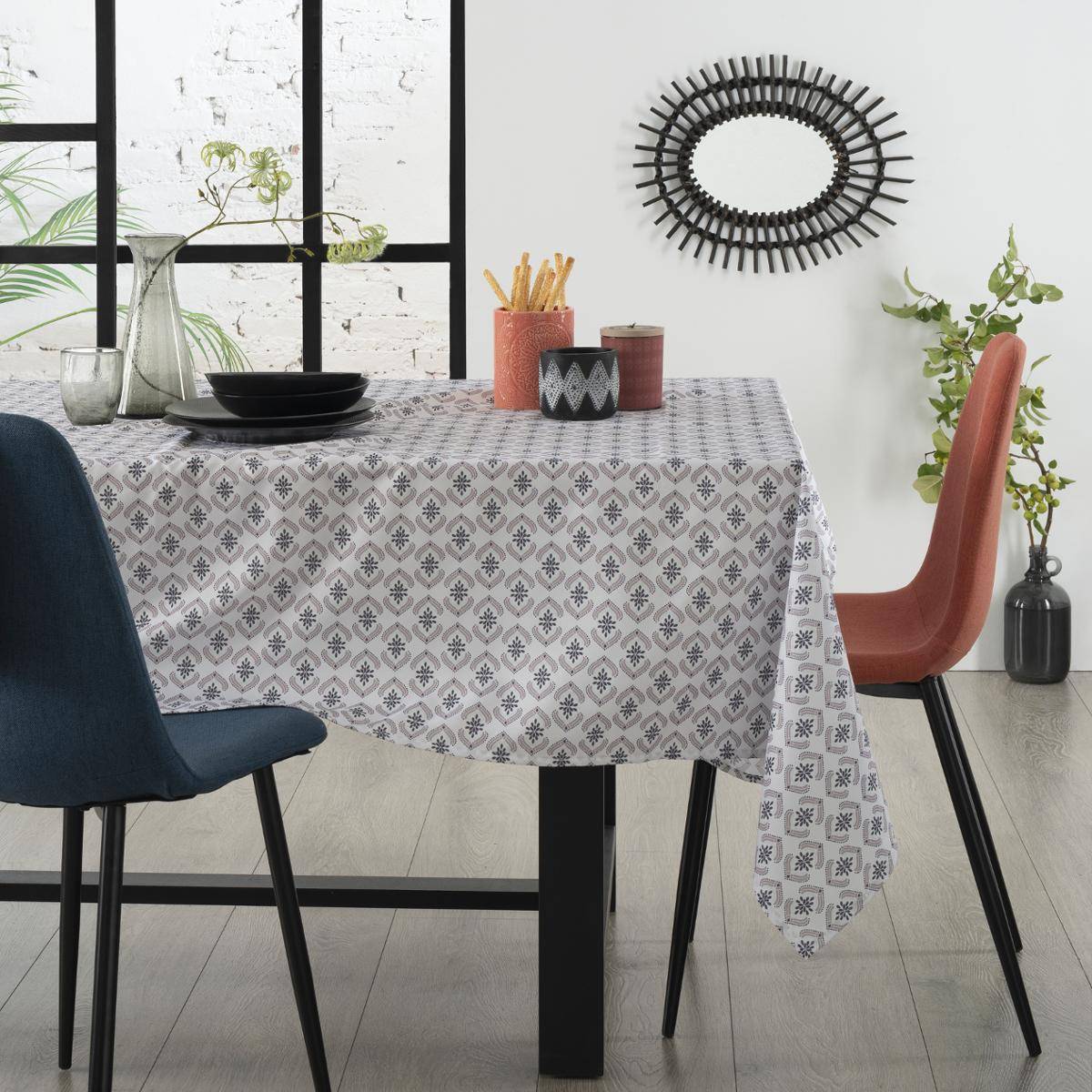 Atmosphera - Nappe anti-tache "Hindi" gris 140x240cm - Atmosphera Créateur d'intérieur - Image 5