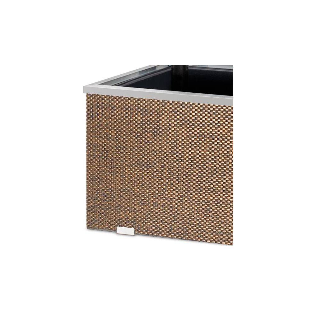 Rattan Art - Jardinière en résine tressée avec réserve d'eau et cadre en aluminium 50 x 50 x 43 cm Cuivre - Imagen 4