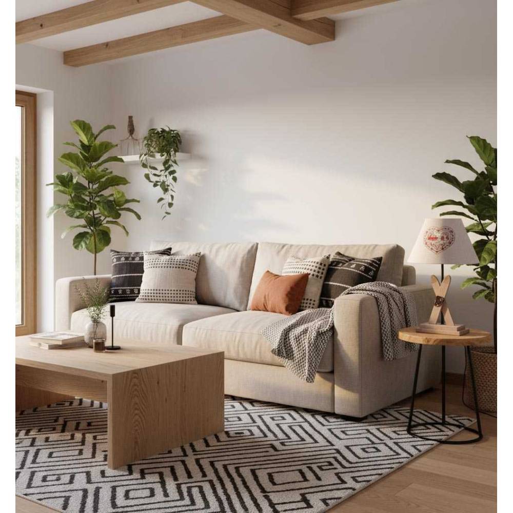 Aubry Gaspard - Lampe avec pied en bois décor ski - Imagen 2