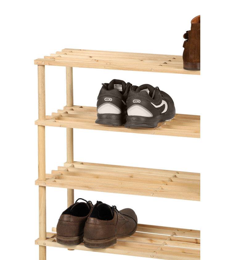 Étagère à chaussures en bois 4 niveaux - 74x26x64cm - Image 3